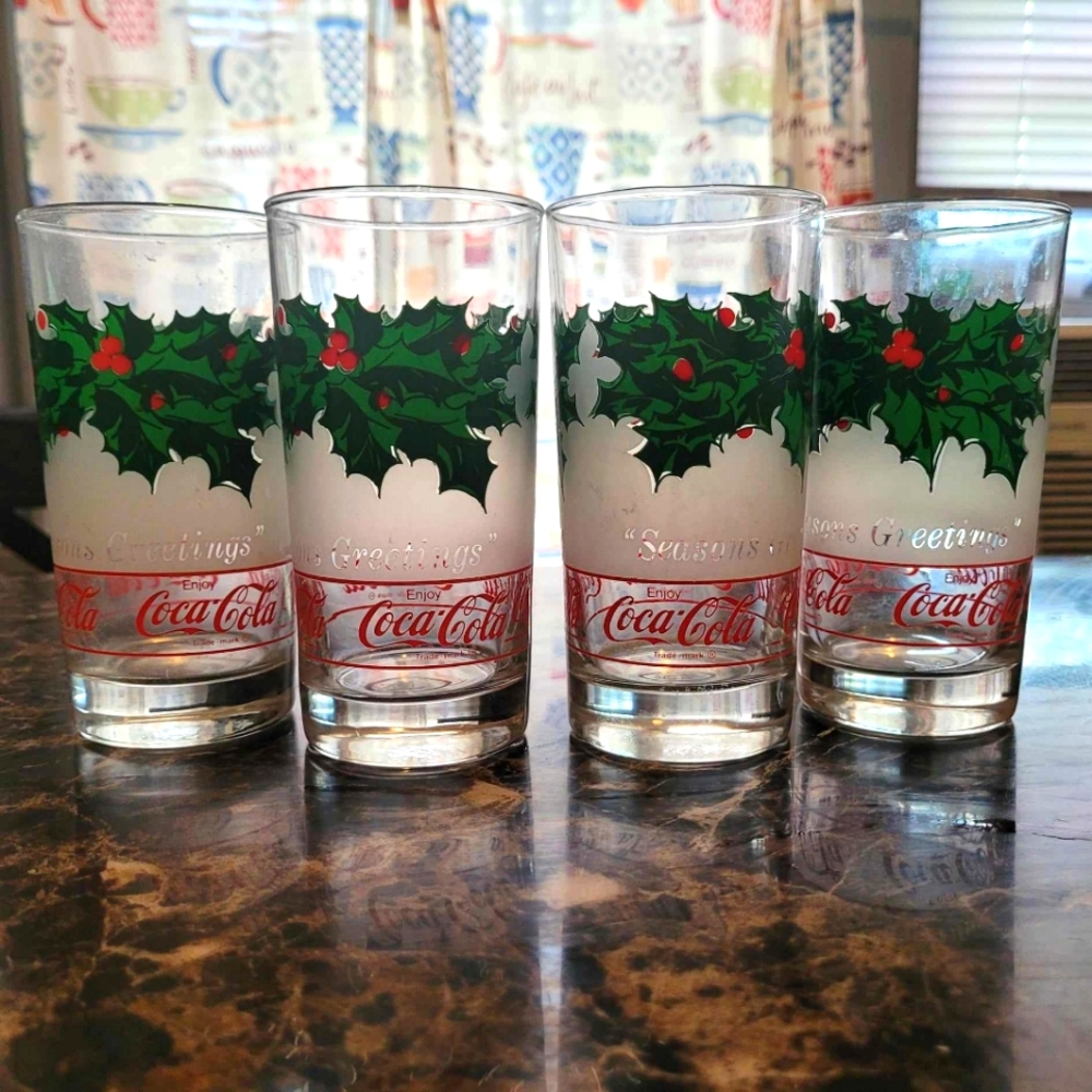 Vintage Coca-Cola Holiday Glasses